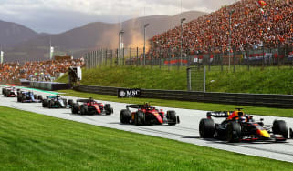 Formula 1 cars on track